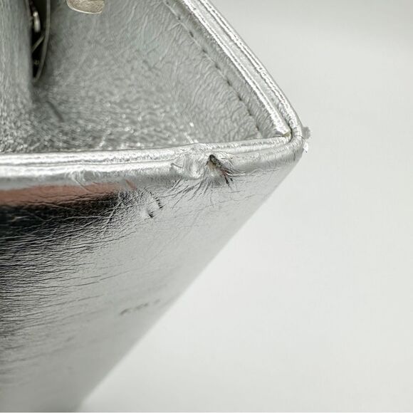 CACHE Silver Metallic Convertible Clutch w/Crystal Embellishment - Picture 12 of 14